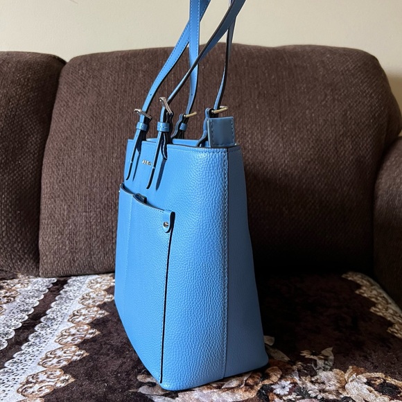 MICHAEL KORS South Pacific Blue Medium Silver-Tone Hardware Tote Handbag NWT - Picture 10 of 15